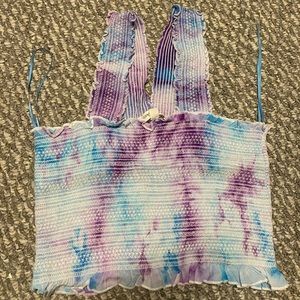 Cotton Candy LA blue and purple tie dye crop top